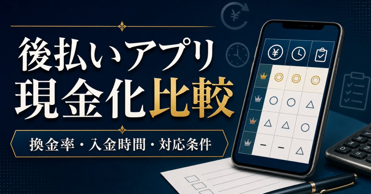 後払いアプリ現金化おすすめ比較|換金率・入金時間・対応条件を確認