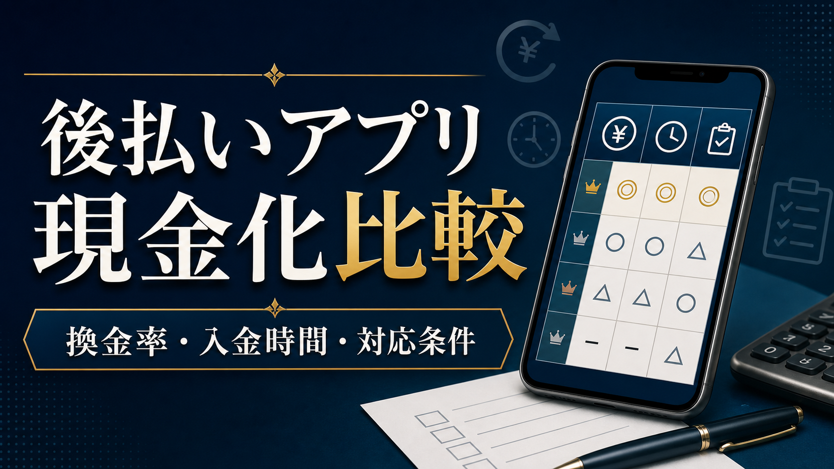 後払いアプリ現金化の比較イメージ