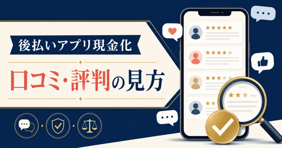 後払いアプリ現金化の口コミ・評判を比較|良い声と注意点を確認