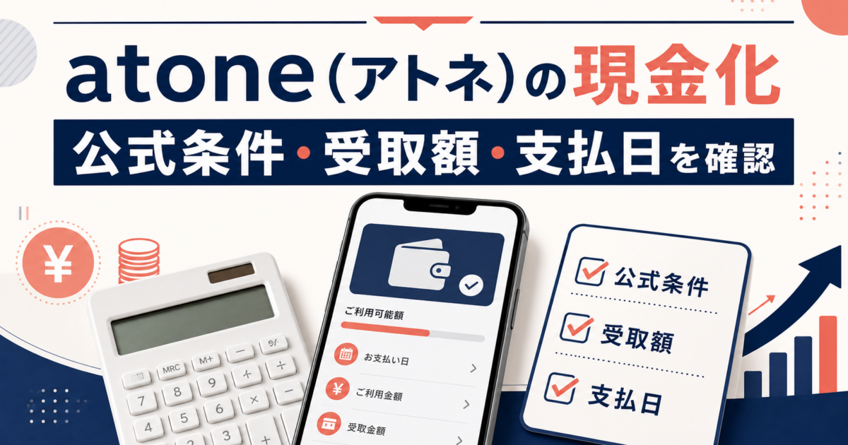 atone（アトネ）の現金化と公式条件を確認する