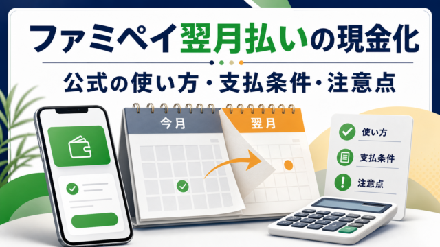 ファミペイ翌月払いの現金化と支払条件を確認する