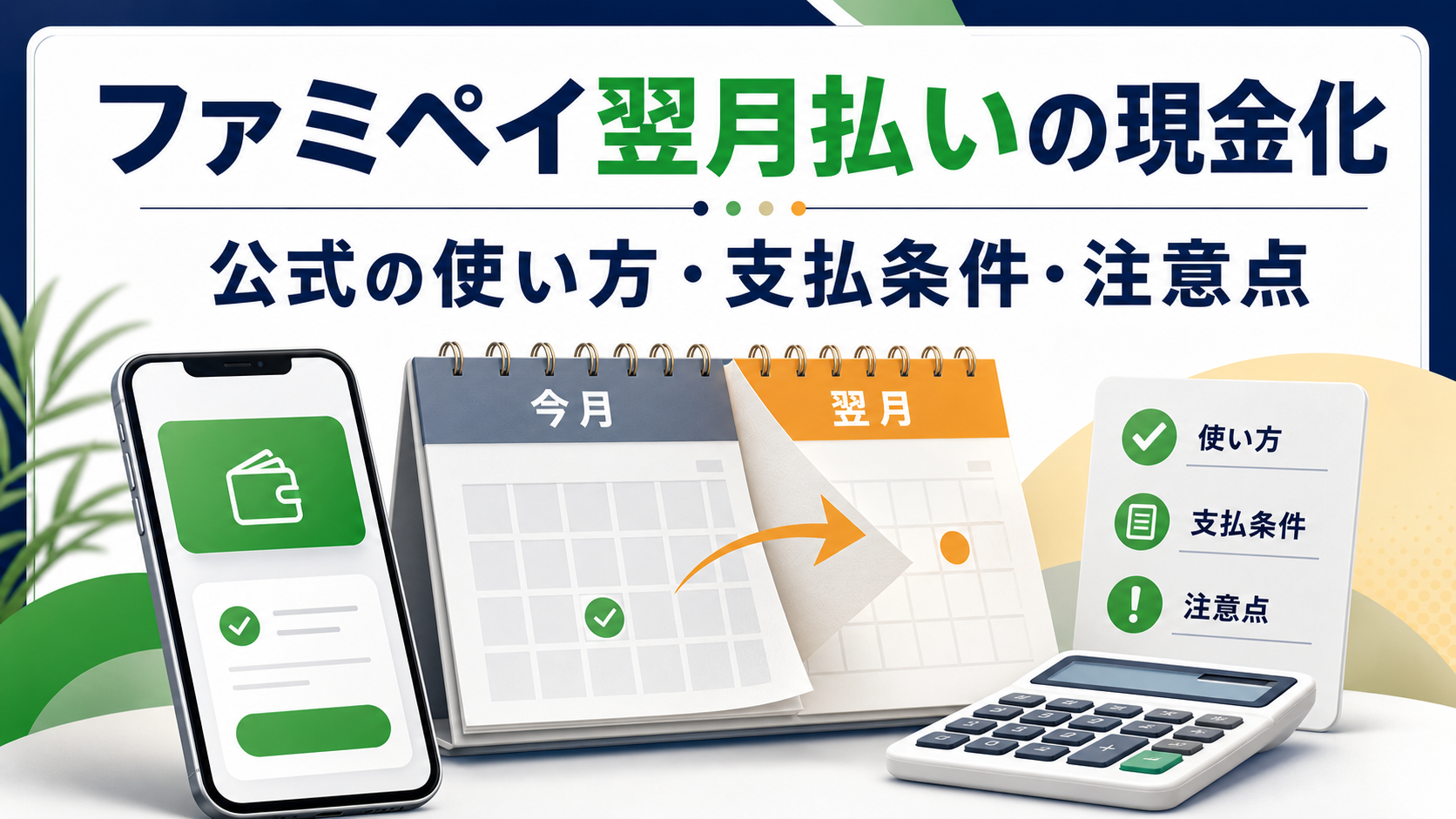 ファミペイ翌月払いの現金化と支払条件を確認する