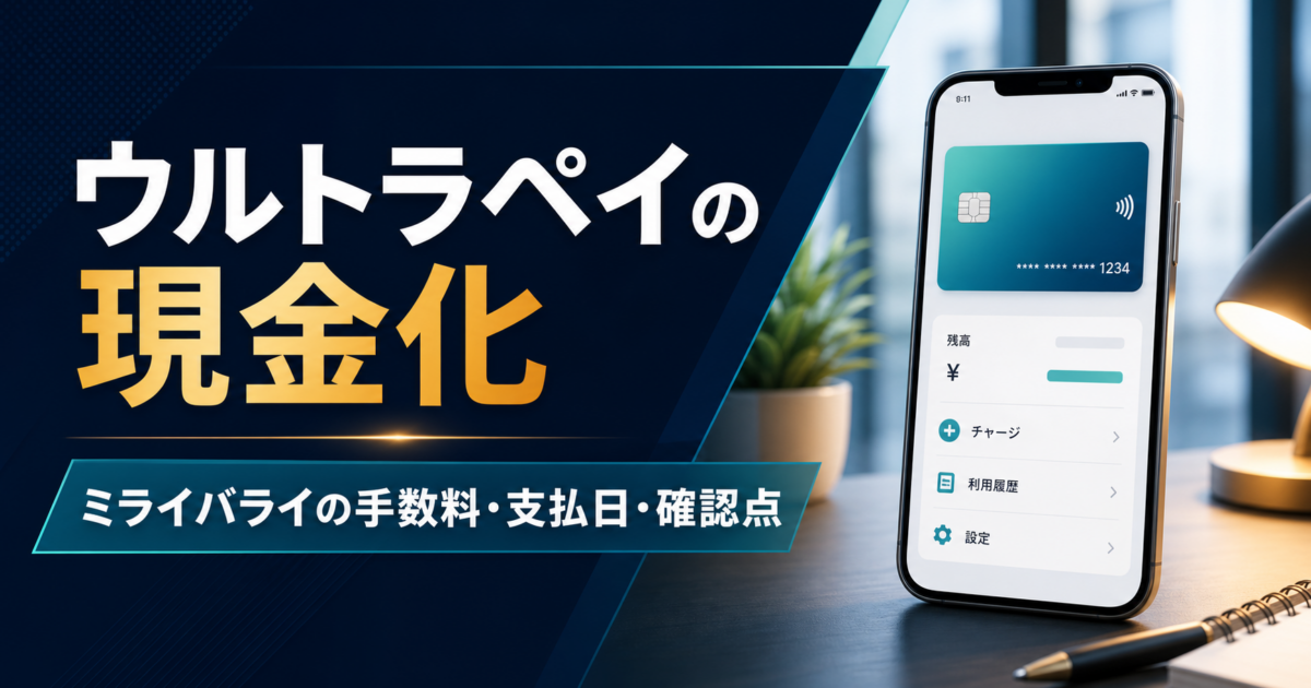 ウルトラペイの現金化とミライバライの手数料・支払日