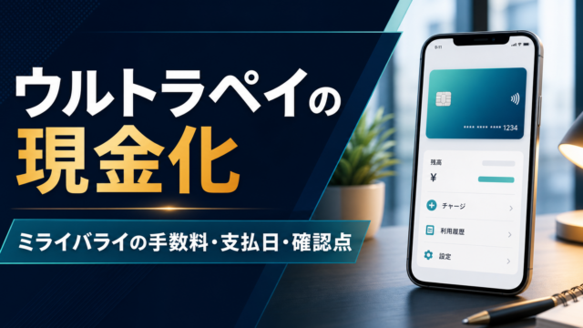 ウルトラペイの現金化とミライバライの手数料・支払日