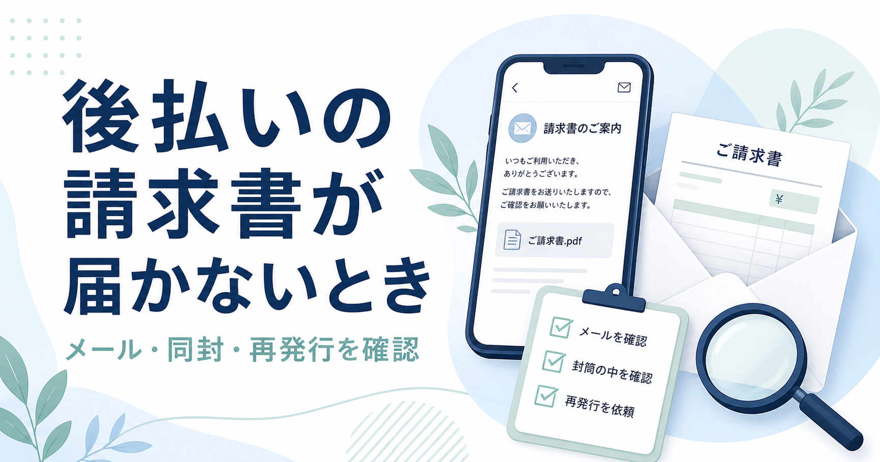 後払いの請求書が届かないときの確認順｜メール・同封・再発行を慌てず見る