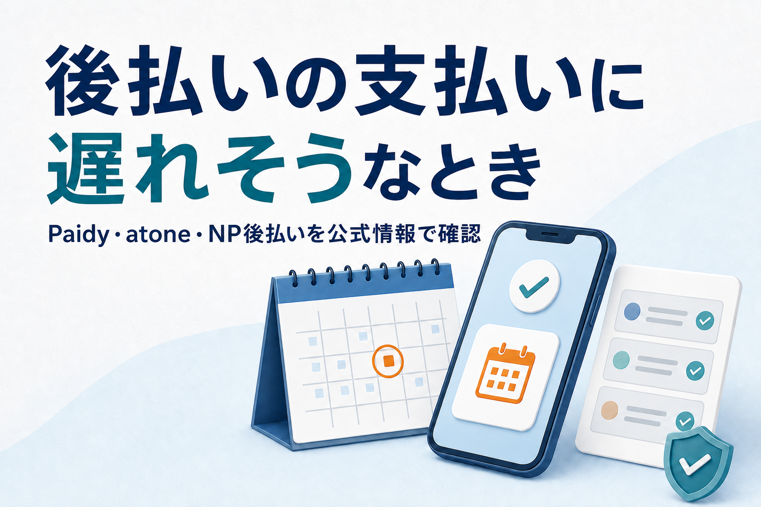 後払いアプリの支払いに遅れそうなとき|Paidy・atone・NP後払いを公式情報で確認