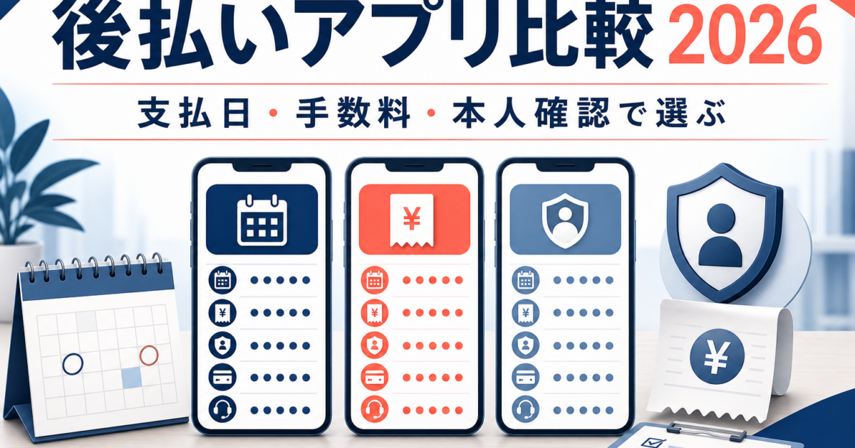 後払いアプリ比較2026|支払日・手数料・本人確認で選ぶ