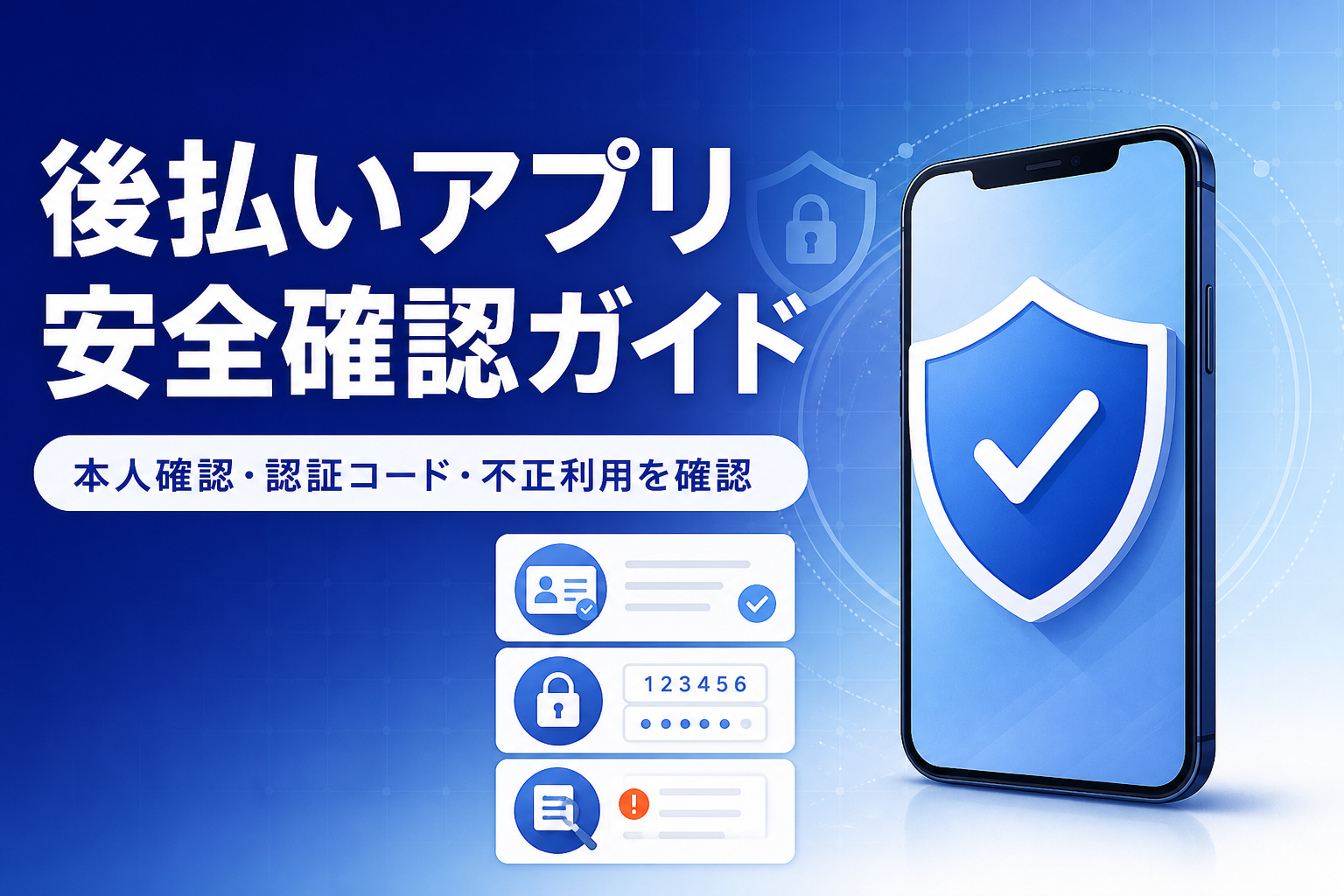 後払いアプリ安全確認ガイド｜本人確認・認証コード・不正利用を確認