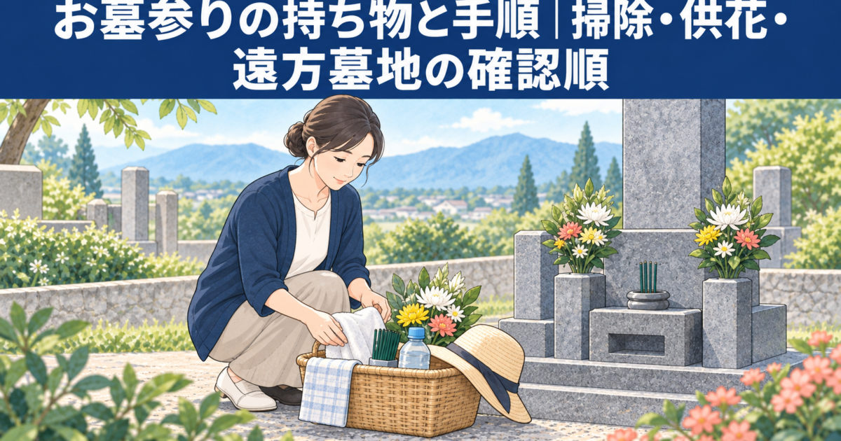 お墓参りの持ち物と手順|掃除・供花・遠方墓地の確認順