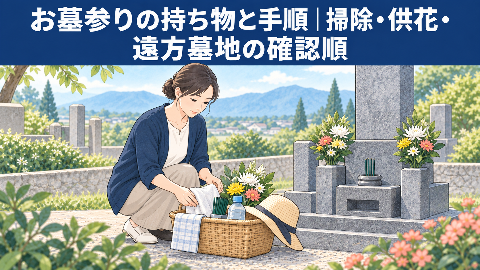 お墓参りの持ち物と手順|掃除・供花・遠方墓地の確認順