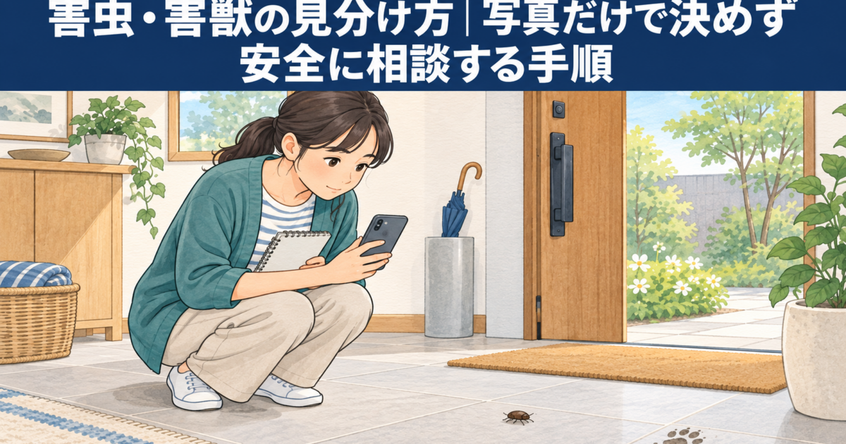 害虫・害獣の見分け方|写真だけで決めず安全に相談する手順